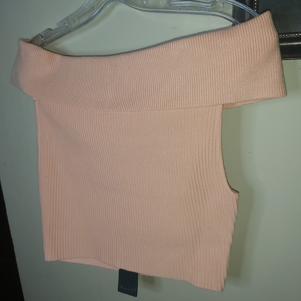 💢SOLD💢Forever 21 Ribbed, Off The Shoulder Cropped Top - Picture 1 of 6